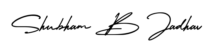 Enhance your business communications with Shubham B Jadhav signature in AmerikaSignatureDemo-Regular lettering. Clean, modern, and universally compatible. Shubham B Jadhav signature style 3 images and pictures png