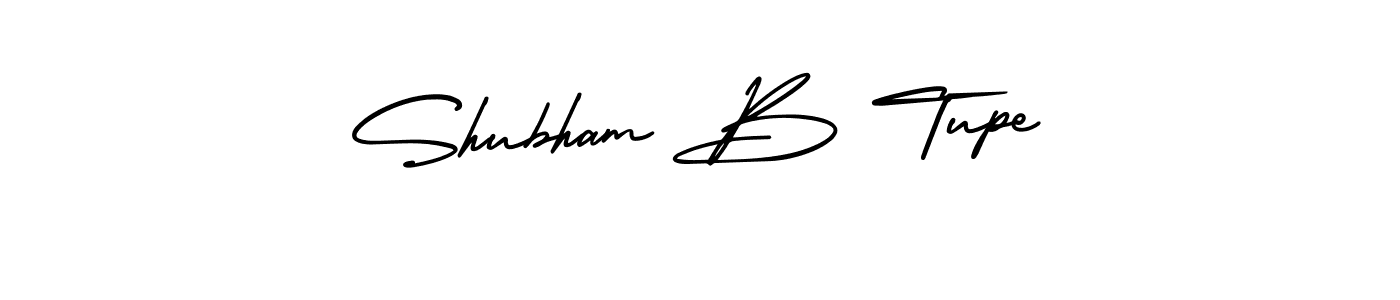 You should practise on your own different ways (AmerikaSignatureDemo-Regular) to write your name (Shubham B Tupe) in signature. don't let someone else do it for you. Shubham B Tupe signature style 3 images and pictures png