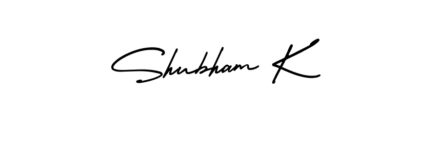 Shubham K stylish signature style. Best Handwritten Sign (AmerikaSignatureDemo-Regular) for my name. Handwritten Signature Collection Ideas for my name Shubham K. Shubham K signature style 3 images and pictures png