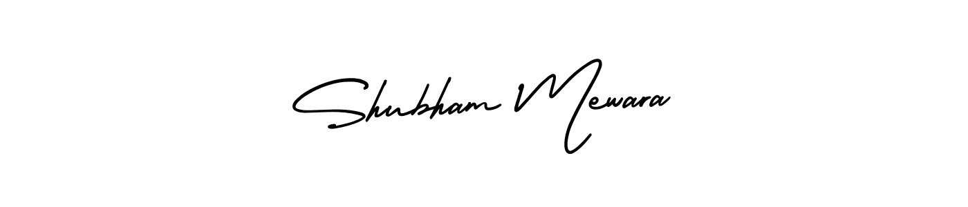 The best way (AmerikaSignatureDemo-Regular) to make a short signature is to pick only two or three words in your name. The name Shubham Mewara include a total of six letters. For converting this name. Shubham Mewara signature style 3 images and pictures png
