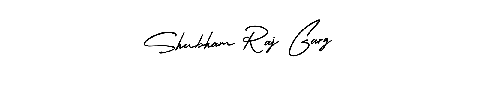 You should practise on your own different ways (AmerikaSignatureDemo-Regular) to write your name (Shubham Raj Garg) in signature. don't let someone else do it for you. Shubham Raj Garg signature style 3 images and pictures png