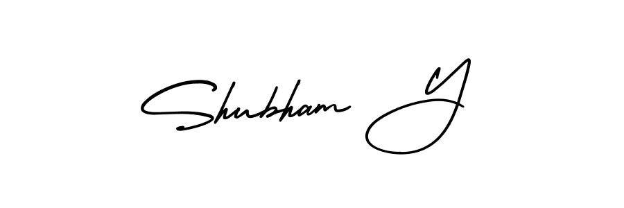 Make a beautiful signature design for name Shubham Y. With this signature (AmerikaSignatureDemo-Regular) style, you can create a handwritten signature for free. Shubham Y signature style 3 images and pictures png