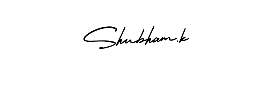 if you are searching for the best signature style for your name Shubham.k. so please give up your signature search. here we have designed multiple signature styles  using AmerikaSignatureDemo-Regular. Shubham.k signature style 3 images and pictures png