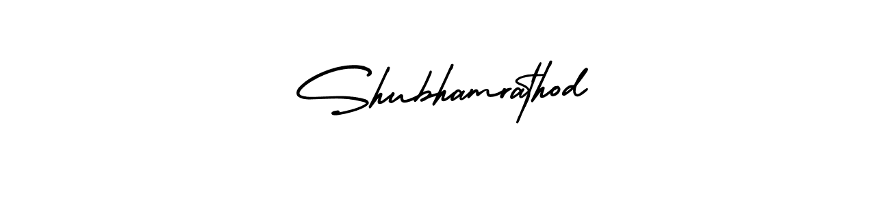 This is the best signature style for the Shubhamrathod name. Also you like these signature font (AmerikaSignatureDemo-Regular). Mix name signature. Shubhamrathod signature style 3 images and pictures png