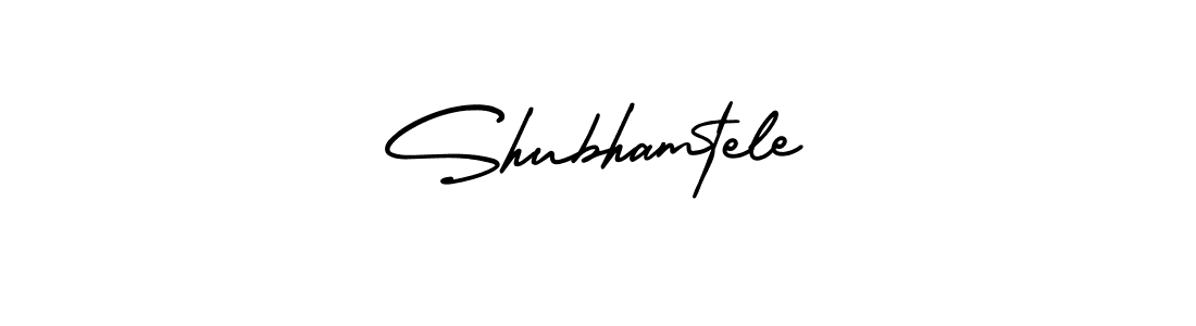 How to make Shubhamtele name signature. Use AmerikaSignatureDemo-Regular style for creating short signs online. This is the latest handwritten sign. Shubhamtele signature style 3 images and pictures png