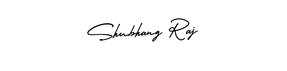 The best way (AmerikaSignatureDemo-Regular) to make a short signature is to pick only two or three words in your name. The name Shubhang Raj include a total of six letters. For converting this name. Shubhang Raj signature style 3 images and pictures png