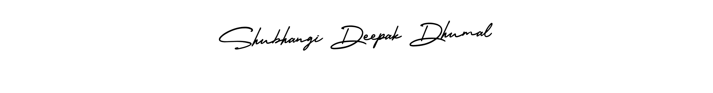 The best way (AmerikaSignatureDemo-Regular) to make a short signature is to pick only two or three words in your name. The name Shubhangi Deepak Dhumal include a total of six letters. For converting this name. Shubhangi Deepak Dhumal signature style 3 images and pictures png