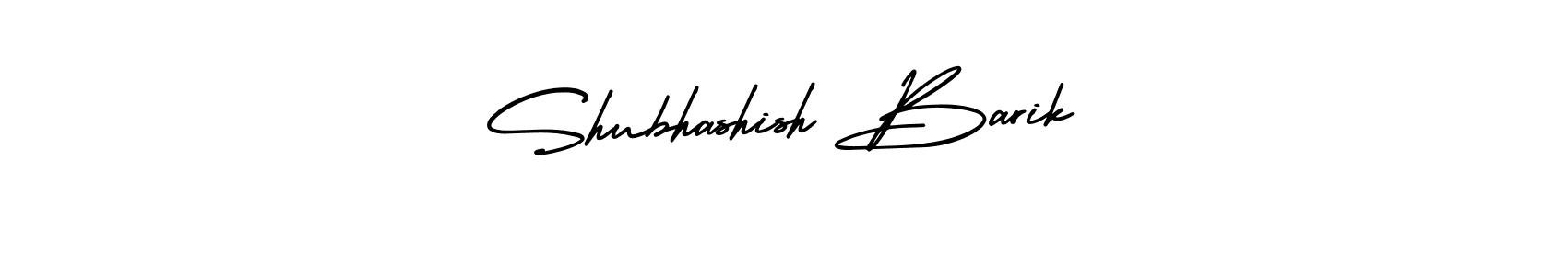 You should practise on your own different ways (AmerikaSignatureDemo-Regular) to write your name (Shubhashish Barik) in signature. don't let someone else do it for you. Shubhashish Barik signature style 3 images and pictures png