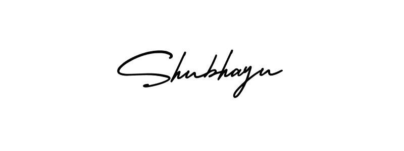 The best way (AmerikaSignatureDemo-Regular) to make a short signature is to pick only two or three words in your name. The name Shubhayu include a total of six letters. For converting this name. Shubhayu signature style 3 images and pictures png
