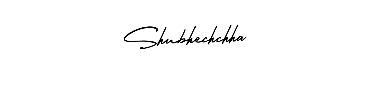 You should practise on your own different ways (AmerikaSignatureDemo-Regular) to write your name (Shubhechchha) in signature. don't let someone else do it for you. Shubhechchha signature style 3 images and pictures png