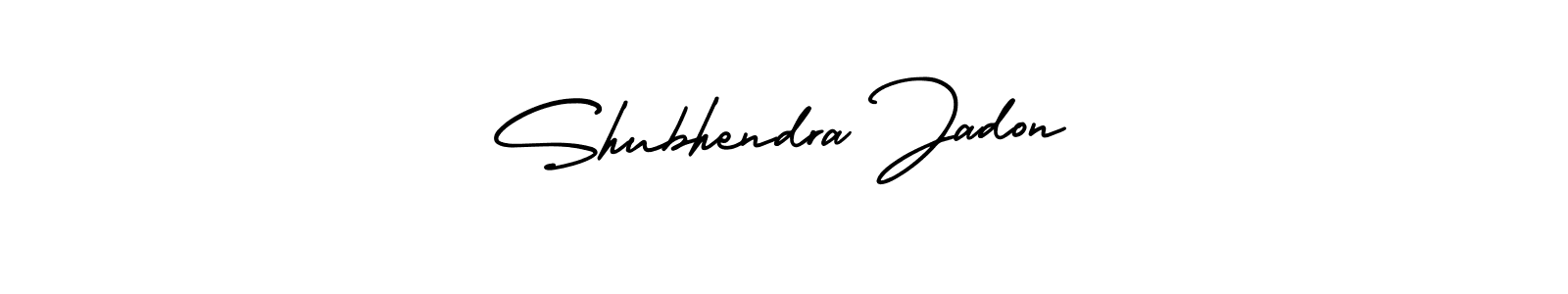 It looks lik you need a new signature style for name Shubhendra Jadon. Design unique handwritten (AmerikaSignatureDemo-Regular) signature with our free signature maker in just a few clicks. Shubhendra Jadon signature style 3 images and pictures png