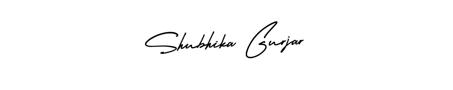 How to make Shubhika Gurjar signature? AmerikaSignatureDemo-Regular is a professional autograph style. Create handwritten signature for Shubhika Gurjar name. Shubhika Gurjar signature style 3 images and pictures png