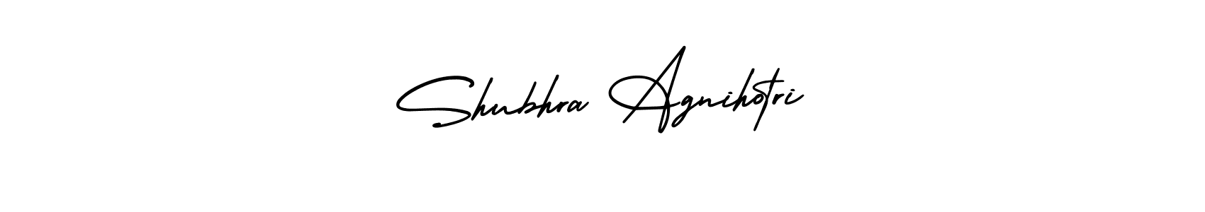 This is the best signature style for the Shubhra Agnihotri name. Also you like these signature font (AmerikaSignatureDemo-Regular). Mix name signature. Shubhra Agnihotri signature style 3 images and pictures png