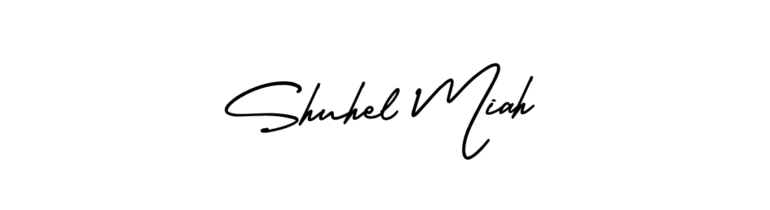 How to Draw Shuhel Miah signature style? AmerikaSignatureDemo-Regular is a latest design signature styles for name Shuhel Miah. Shuhel Miah signature style 3 images and pictures png