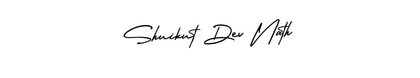 You should practise on your own different ways (AmerikaSignatureDemo-Regular) to write your name (Shuikut Dev Nath) in signature. don't let someone else do it for you. Shuikut Dev Nath signature style 3 images and pictures png