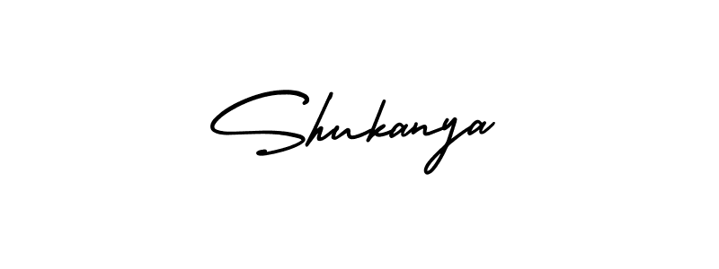 You should practise on your own different ways (AmerikaSignatureDemo-Regular) to write your name (Shukanya) in signature. don't let someone else do it for you. Shukanya signature style 3 images and pictures png