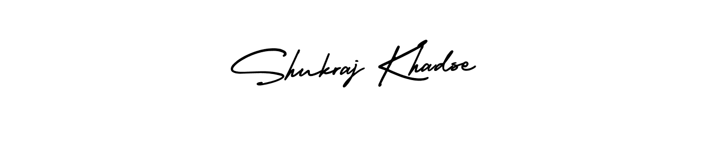This is the best signature style for the Shukraj Khadse name. Also you like these signature font (AmerikaSignatureDemo-Regular). Mix name signature. Shukraj Khadse signature style 3 images and pictures png