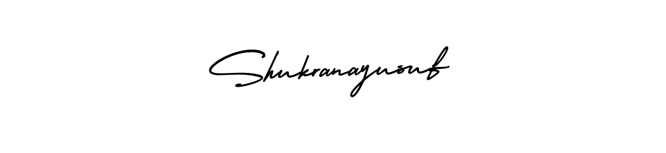 Shukranayusuf stylish signature style. Best Handwritten Sign (AmerikaSignatureDemo-Regular) for my name. Handwritten Signature Collection Ideas for my name Shukranayusuf. Shukranayusuf signature style 3 images and pictures png