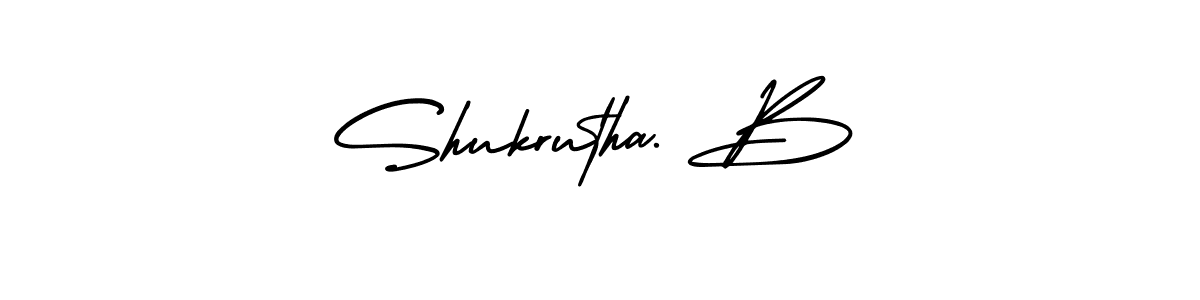 if you are searching for the best signature style for your name Shukrutha. B. so please give up your signature search. here we have designed multiple signature styles  using AmerikaSignatureDemo-Regular. Shukrutha. B signature style 3 images and pictures png