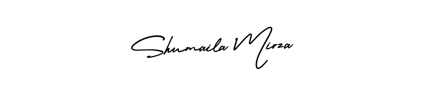 Shumaila Mirza stylish signature style. Best Handwritten Sign (AmerikaSignatureDemo-Regular) for my name. Handwritten Signature Collection Ideas for my name Shumaila Mirza. Shumaila Mirza signature style 3 images and pictures png