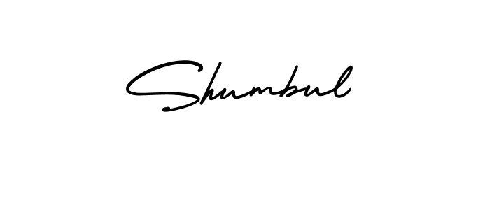 Shumbul stylish signature style. Best Handwritten Sign (AmerikaSignatureDemo-Regular) for my name. Handwritten Signature Collection Ideas for my name Shumbul. Shumbul signature style 3 images and pictures png