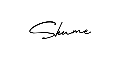 It looks lik you need a new signature style for name Shume. Design unique handwritten (AmerikaSignatureDemo-Regular) signature with our free signature maker in just a few clicks. Shume signature style 3 images and pictures png