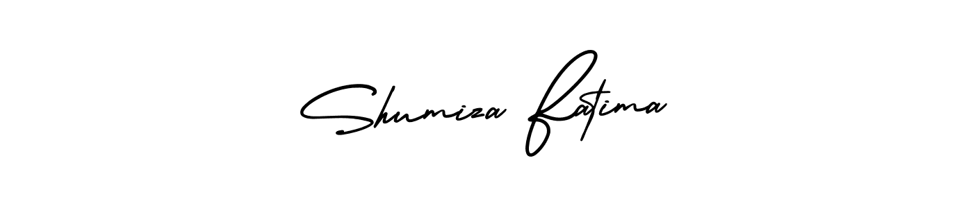 Create a beautiful signature design for name Shumiza Fatima. With this signature (AmerikaSignatureDemo-Regular) fonts, you can make a handwritten signature for free. Shumiza Fatima signature style 3 images and pictures png