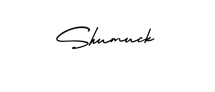 Create a beautiful signature design for name Shumuck. With this signature (AmerikaSignatureDemo-Regular) fonts, you can make a handwritten signature for free. Shumuck signature style 3 images and pictures png