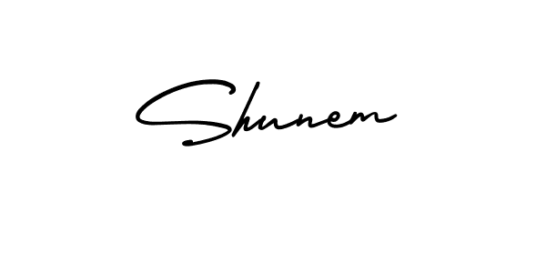 Design your own signature with our free online signature maker. With this signature software, you can create a handwritten (AmerikaSignatureDemo-Regular) signature for name Shunem. Shunem signature style 3 images and pictures png