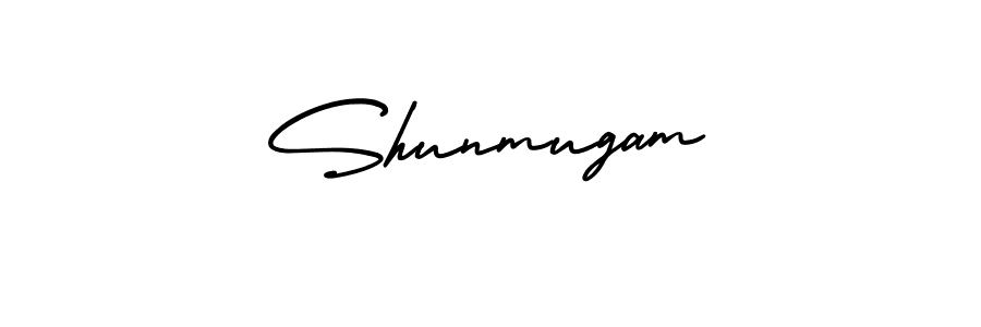 You should practise on your own different ways (AmerikaSignatureDemo-Regular) to write your name (Shunmugam) in signature. don't let someone else do it for you. Shunmugam signature style 3 images and pictures png