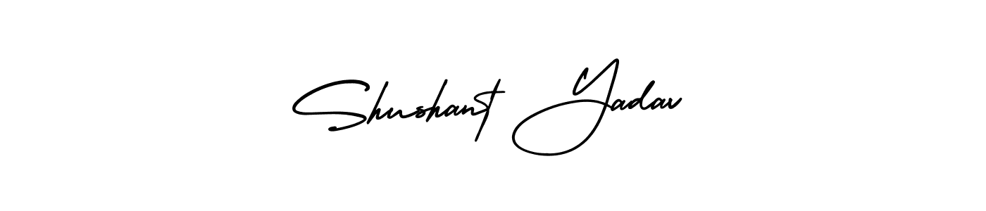 It looks lik you need a new signature style for name Shushant Yadav. Design unique handwritten (AmerikaSignatureDemo-Regular) signature with our free signature maker in just a few clicks. Shushant Yadav signature style 3 images and pictures png