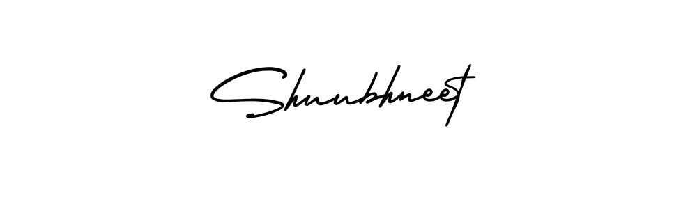 The best way (AmerikaSignatureDemo-Regular) to make a short signature is to pick only two or three words in your name. The name Shuubhneet include a total of six letters. For converting this name. Shuubhneet signature style 3 images and pictures png