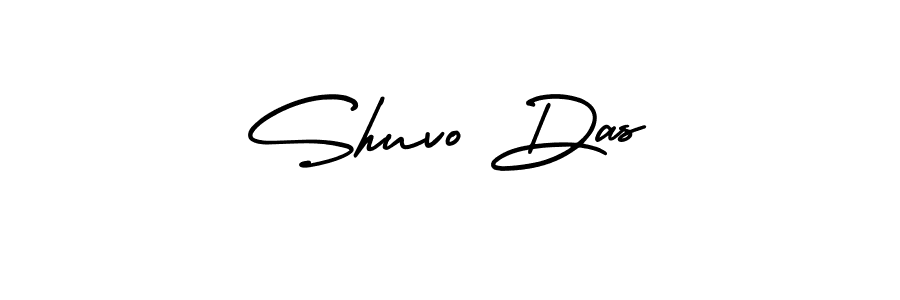 You should practise on your own different ways (AmerikaSignatureDemo-Regular) to write your name (Shuvo Das) in signature. don't let someone else do it for you. Shuvo Das signature style 3 images and pictures png