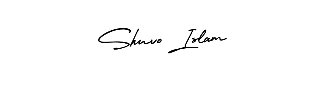 How to make Shuvo Islam signature? AmerikaSignatureDemo-Regular is a professional autograph style. Create handwritten signature for Shuvo Islam name. Shuvo Islam signature style 3 images and pictures png