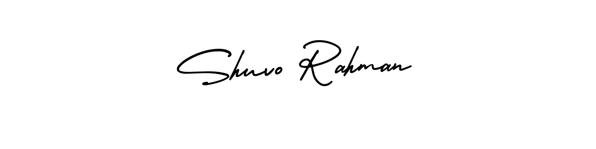 How to make Shuvo Rahman signature? AmerikaSignatureDemo-Regular is a professional autograph style. Create handwritten signature for Shuvo Rahman name. Shuvo Rahman signature style 3 images and pictures png