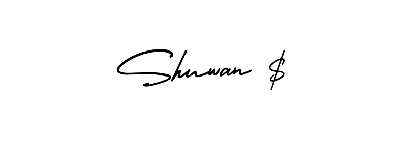 AmerikaSignatureDemo-Regular is a professional signature style that is perfect for those who want to add a touch of class to their signature. It is also a great choice for those who want to make their signature more unique. Get Shuwan $ name to fancy signature for free. Shuwan $ signature style 3 images and pictures png