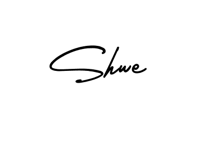 Use a signature maker to create a handwritten signature online. With this signature software, you can design (AmerikaSignatureDemo-Regular) your own signature for name Shwe. Shwe signature style 3 images and pictures png