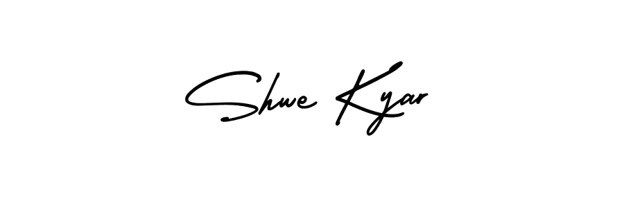 You should practise on your own different ways (AmerikaSignatureDemo-Regular) to write your name (Shwe Kyar) in signature. don't let someone else do it for you. Shwe Kyar signature style 3 images and pictures png