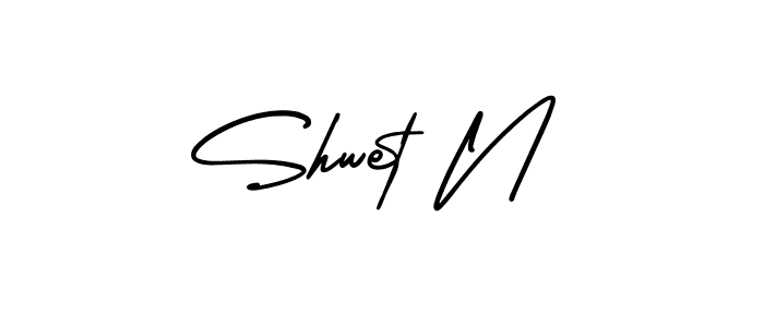 Also we have Shwet N name is the best signature style. Create professional handwritten signature collection using AmerikaSignatureDemo-Regular autograph style. Shwet N signature style 3 images and pictures png