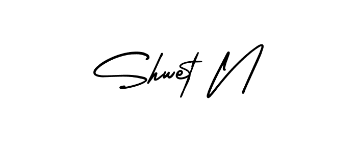Use a signature maker to create a handwritten signature online. With this signature software, you can design (AmerikaSignatureDemo-Regular) your own signature for name Shwet N. Shwet N signature style 3 images and pictures png