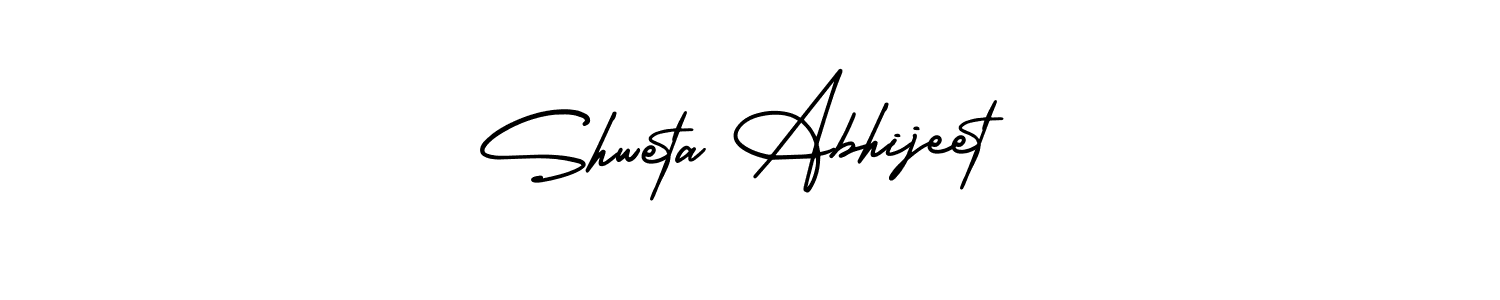 The best way (AmerikaSignatureDemo-Regular) to make a short signature is to pick only two or three words in your name. The name Shweta Abhijeet include a total of six letters. For converting this name. Shweta Abhijeet signature style 3 images and pictures png