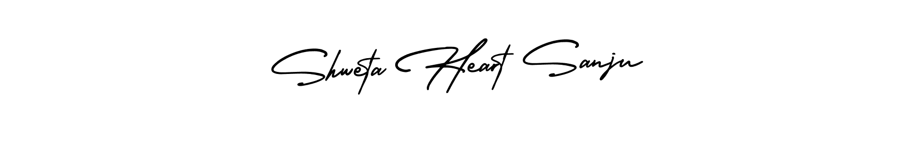 Shweta Heart Sanju stylish signature style. Best Handwritten Sign (AmerikaSignatureDemo-Regular) for my name. Handwritten Signature Collection Ideas for my name Shweta Heart Sanju. Shweta Heart Sanju signature style 3 images and pictures png
