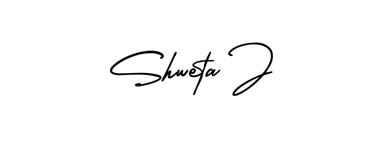 Make a beautiful signature design for name Shweta J. With this signature (AmerikaSignatureDemo-Regular) style, you can create a handwritten signature for free. Shweta J signature style 3 images and pictures png