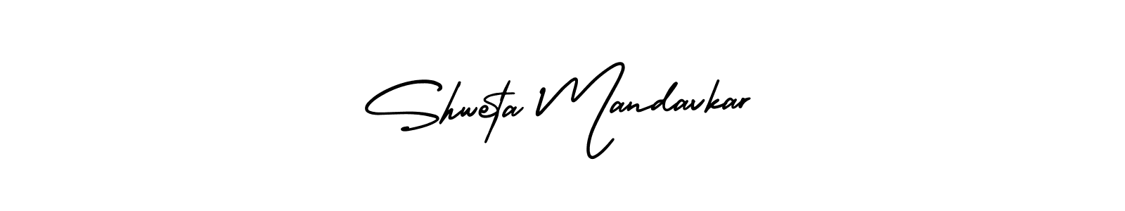 Shweta Mandavkar stylish signature style. Best Handwritten Sign (AmerikaSignatureDemo-Regular) for my name. Handwritten Signature Collection Ideas for my name Shweta Mandavkar. Shweta Mandavkar signature style 3 images and pictures png