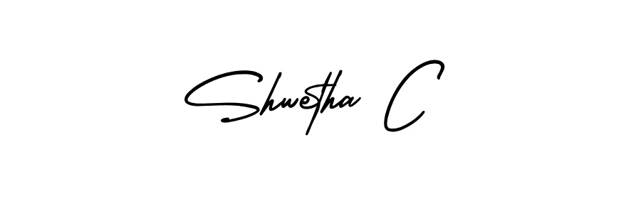 The best way (AmerikaSignatureDemo-Regular) to make a short signature is to pick only two or three words in your name. The name Shwetha C include a total of six letters. For converting this name. Shwetha C signature style 3 images and pictures png