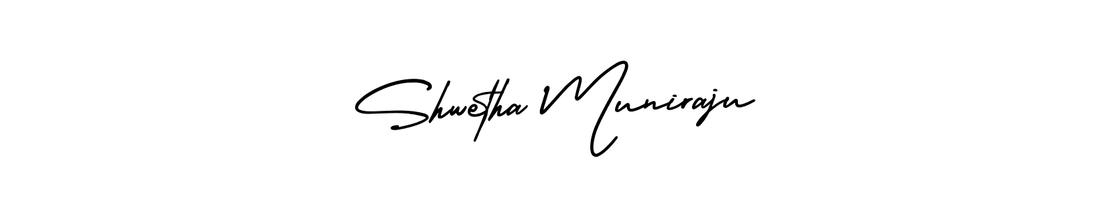 How to make Shwetha Muniraju signature? AmerikaSignatureDemo-Regular is a professional autograph style. Create handwritten signature for Shwetha Muniraju name. Shwetha Muniraju signature style 3 images and pictures png