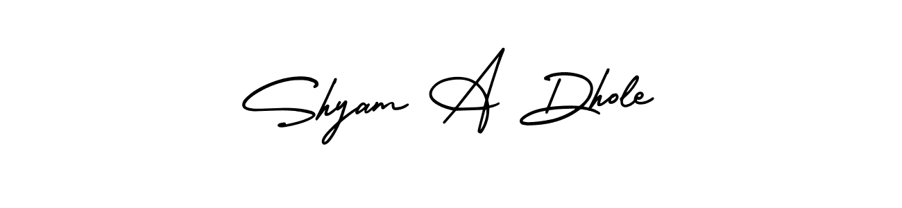 How to make Shyam A Dhole signature? AmerikaSignatureDemo-Regular is a professional autograph style. Create handwritten signature for Shyam A Dhole name. Shyam A Dhole signature style 3 images and pictures png