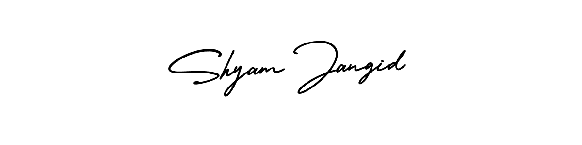 How to make Shyam Jangid signature? AmerikaSignatureDemo-Regular is a professional autograph style. Create handwritten signature for Shyam Jangid name. Shyam Jangid signature style 3 images and pictures png