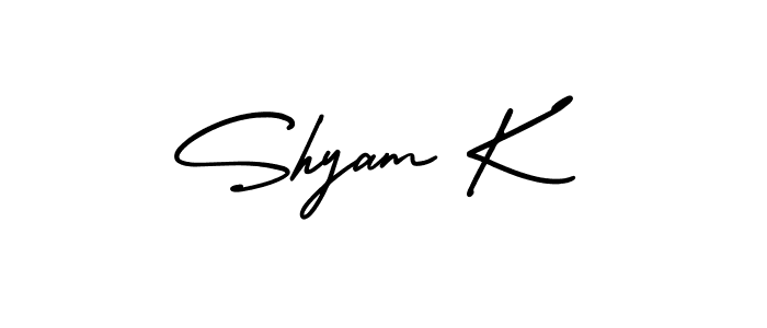 Create a beautiful signature design for name Shyam K. With this signature (AmerikaSignatureDemo-Regular) fonts, you can make a handwritten signature for free. Shyam K signature style 3 images and pictures png