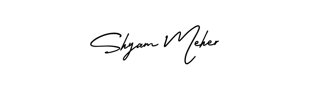 if you are searching for the best signature style for your name Shyam Meher. so please give up your signature search. here we have designed multiple signature styles  using AmerikaSignatureDemo-Regular. Shyam Meher signature style 3 images and pictures png